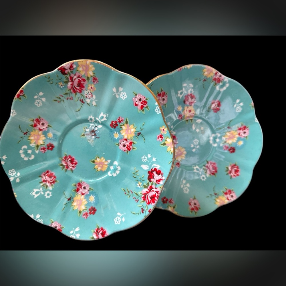 Grace’s Teaware shabby, rose, porcelain saucers from Witch’s Estate Sale/Story